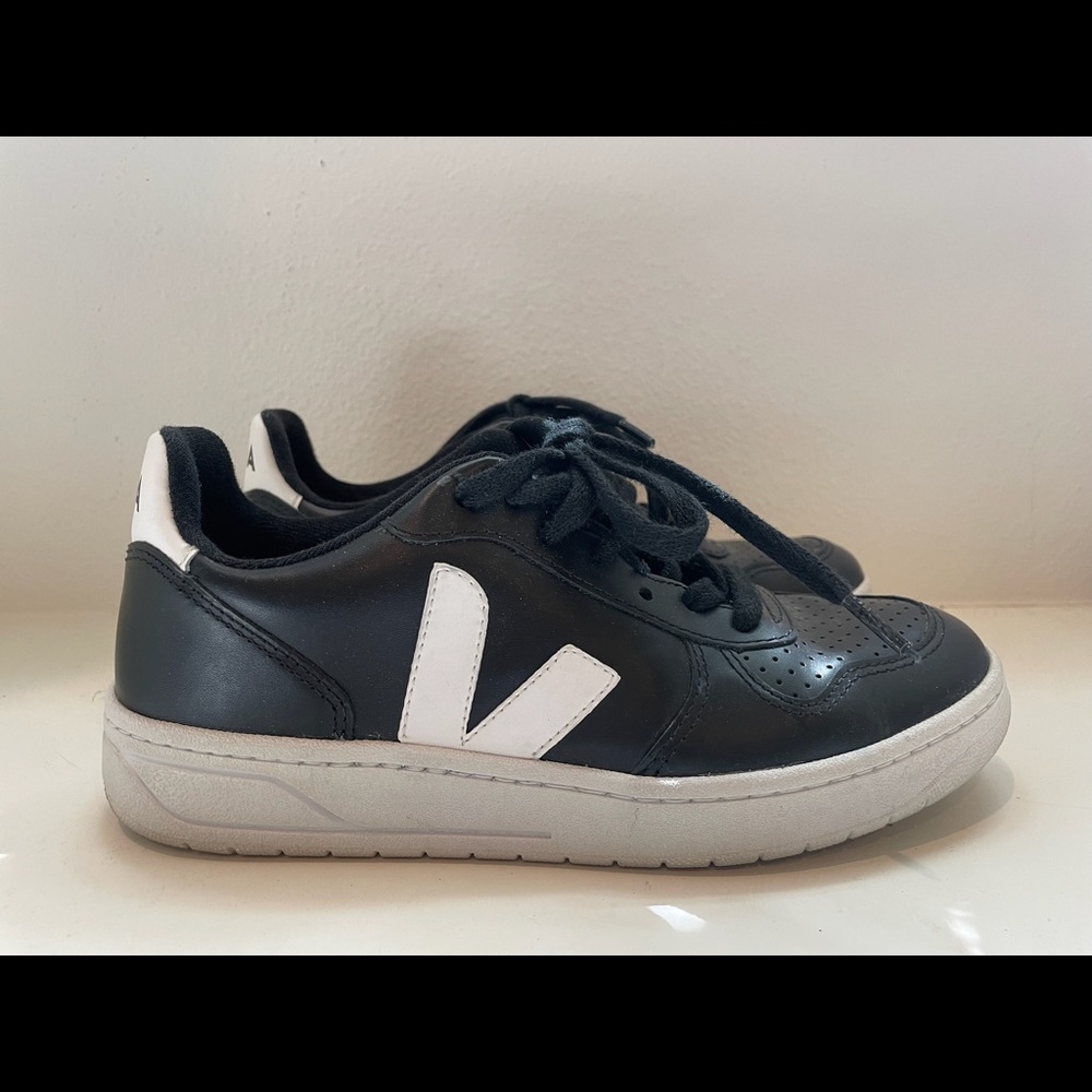 Veja black leather sneakers